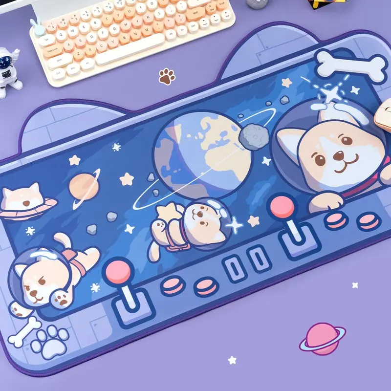 Astronaut Dog Desk Mat | Spacious Sci-Fi Themed Mousepad 1