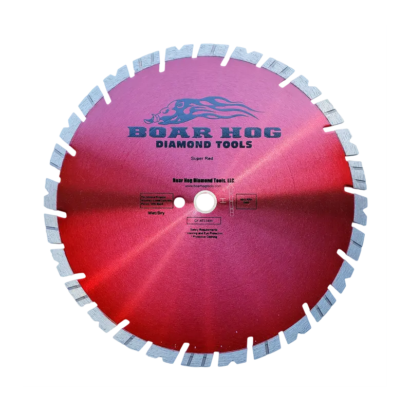 Boar Hog 14-Inch Super Red General Purpose Diamond Blade – .125" Thick, 1"-20Mm Arbor 1
