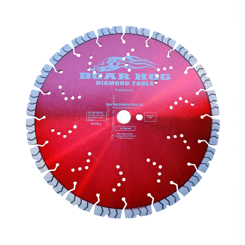 Boar Hog 14-Inch Supreme Red Professional Diamond Blade – .125" Thick, 1"-20Mm Arbor 1