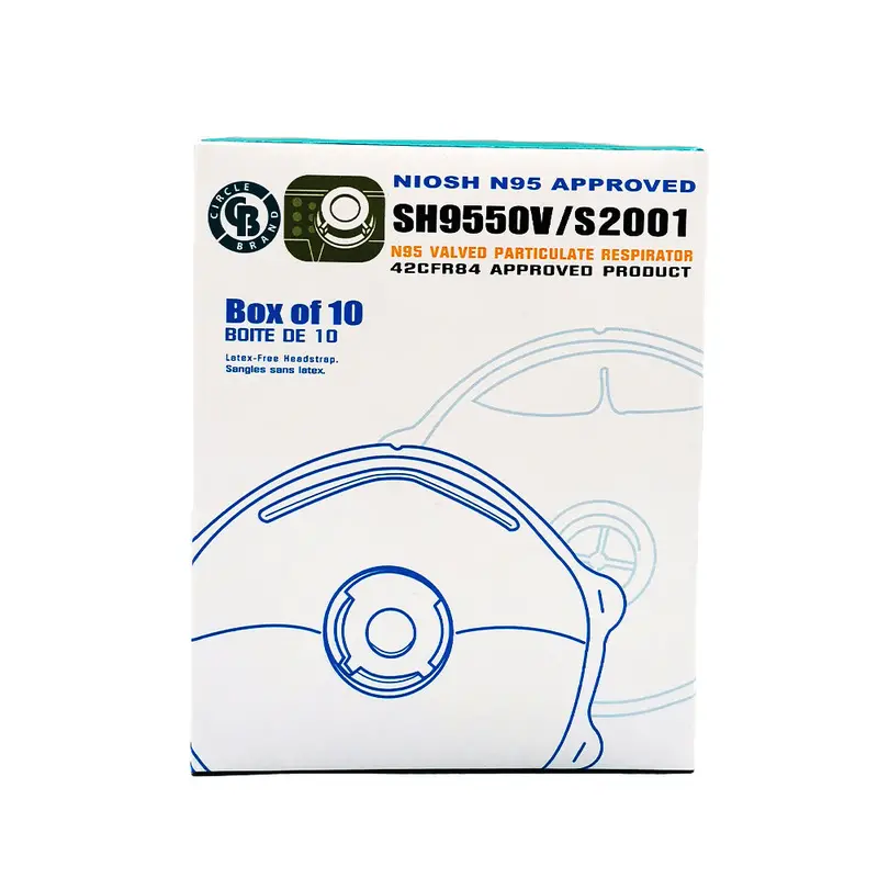 Circle Brand N95 Valved Respirator Masks – 10-Pack Safety Face Coverings 1