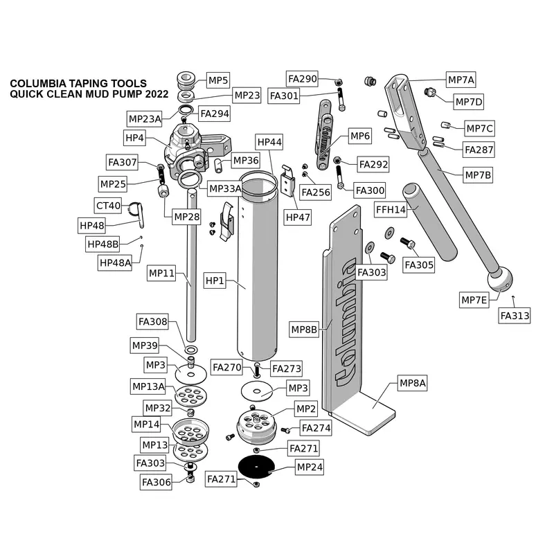 Columbia Mud Pump Repair Kit For Reliable Joint Compound Feeding 1