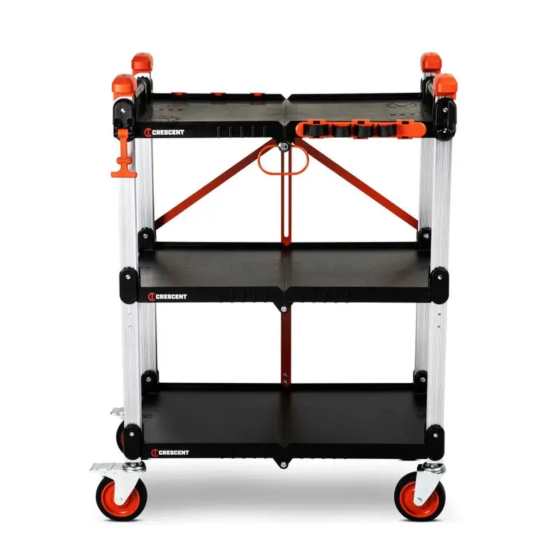 Crescent Siterunner Folding Jobsite Cart – 3-Shelf, Blue (F3Scbl) 1