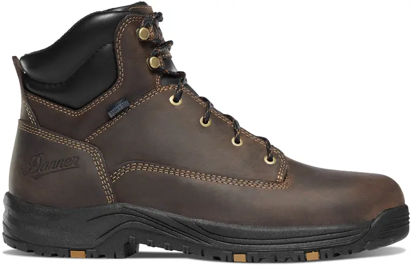 Danner Caliper 6" Aluminum Toe Brown Leather Work Boots For Men – Standard Width (Style 19453) 1