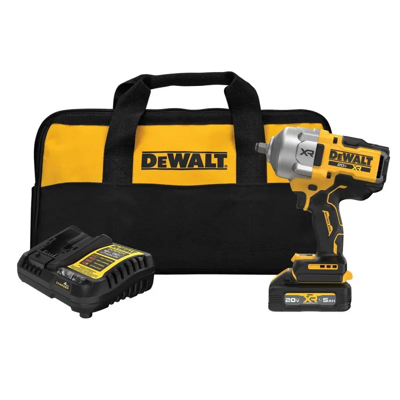 Dewalt 20V Max Xr Brushless 1/2" High-Torque Impact Wrench – Dcf961Gh1 With Xr Powerstack Battery And Free 5Ah Battery 1