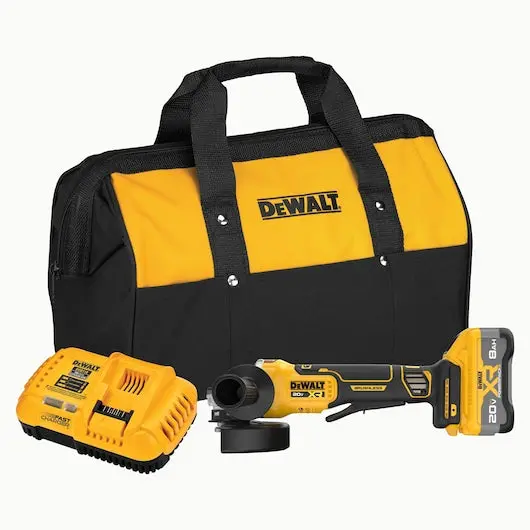 Dewalt 20V Max Xr Brushless 4-1/2"–5" Angle Grinder Kit With 8.0Ah Battery (Dcg410Ww1) 1