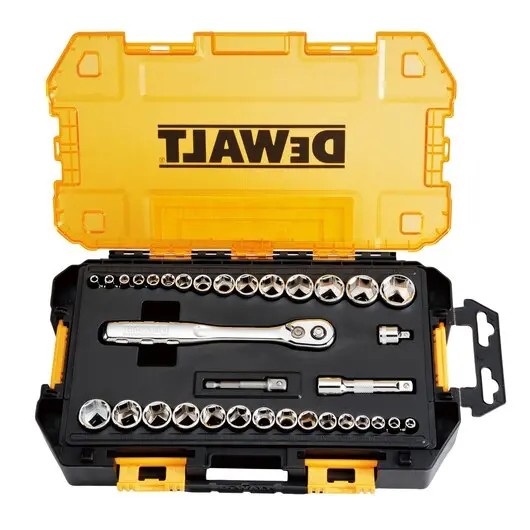 Dewalt 34-Piece Dual-Drive (1/4" & 3/8") Socket Kit – Rugged General-Purpose Mechanics Set - Dwmt45034 1