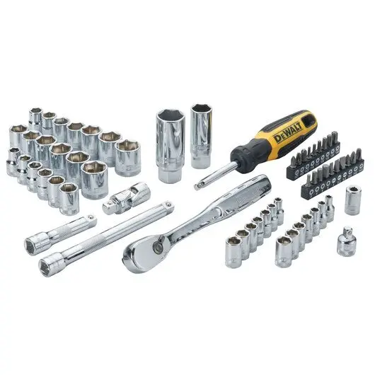 Dewalt 61-Piece Dual-Drive (1/4" & 3/8") 6-Point Socket Set – Sae & Metric - Dwmt19257 1