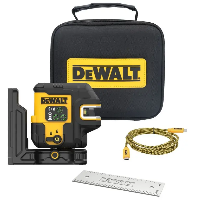 Dewalt Dcle14221Gb Green 2-Spot & Cross-Line Usb-Rechargeable Laser Level Base Kit 1