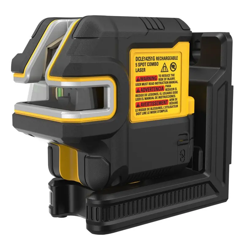 Dewalt Dcle14251G Green 5-Point + Cross-Line Usb-Rechargeable Laser Kit For Accurate Alignment 1