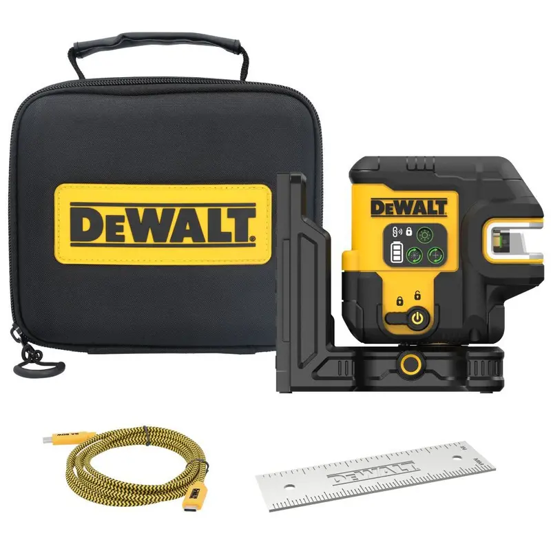 Dewalt Dcle14251Gb Green 5-Spot & Cross-Line Usb-Rechargeable Laser Level Base Kit 1