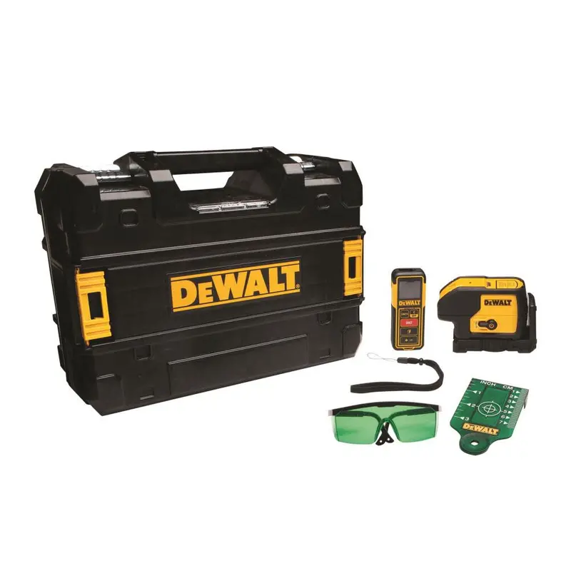 Dewalt Dw0839Cg Green 3-Spot Laser And 100-Foot Laser Distance Measurer Bundle 1