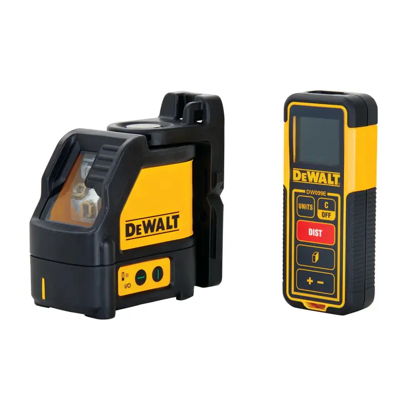 Dewalt Dw0889Cg Green Line Cross-Line Laser And 100-Foot Laser Distance Measurer Combo Kit 1