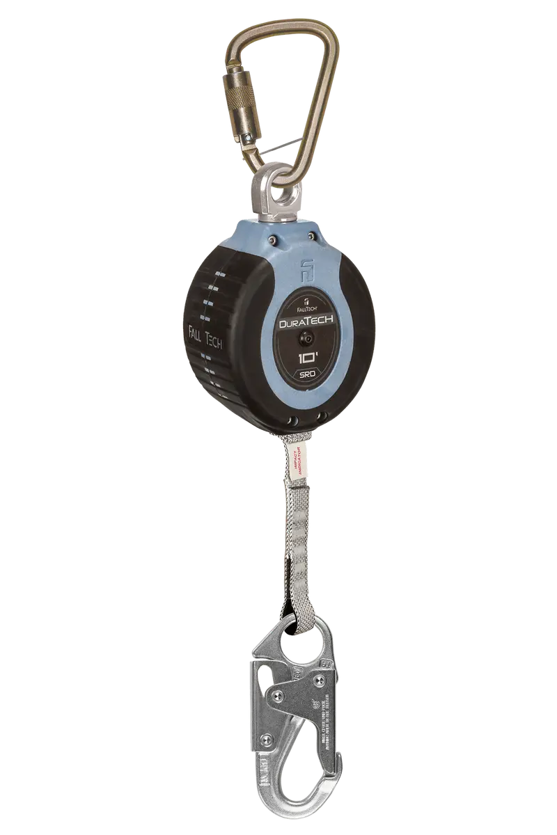 Falltech 10-Foot Duratech Web Self-Retracting Lifeline With Steel Snap Hook And Steel Anchorage Carabiner 1
