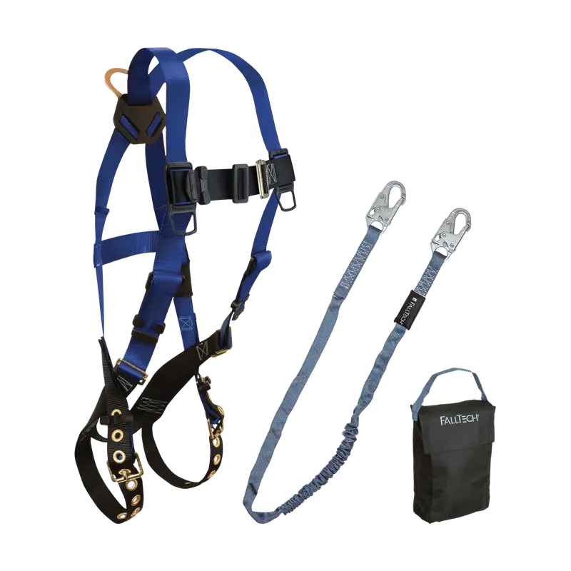 Falltech 3-Piece Harness And Lanyard Set (Models 7016, 8259, 5005) With Compact Storage Bag 1