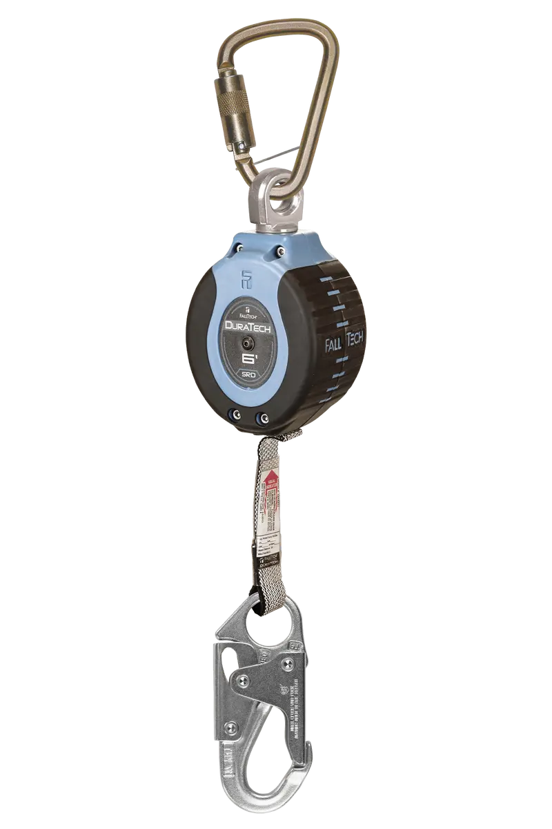 Falltech 6-Foot Duratech Personal Self-Retracting Lifeline With Steel Snap Hook And Dorsal Steel Carabiner 1