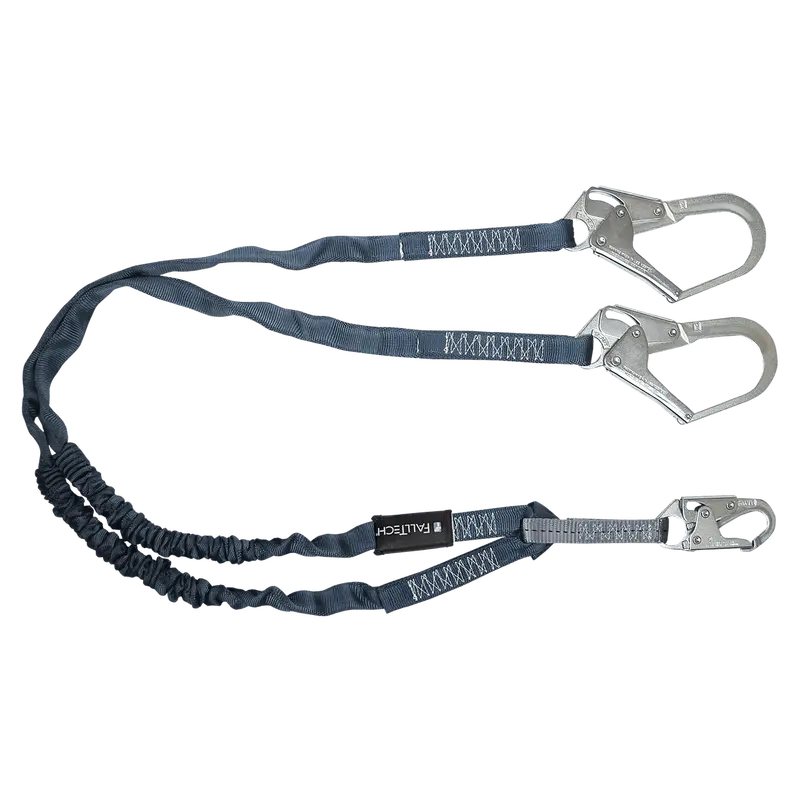 Falltech 6-Foot Internal Energy-Absorbing Double-Leg Lanyard With Steel Connectors 1