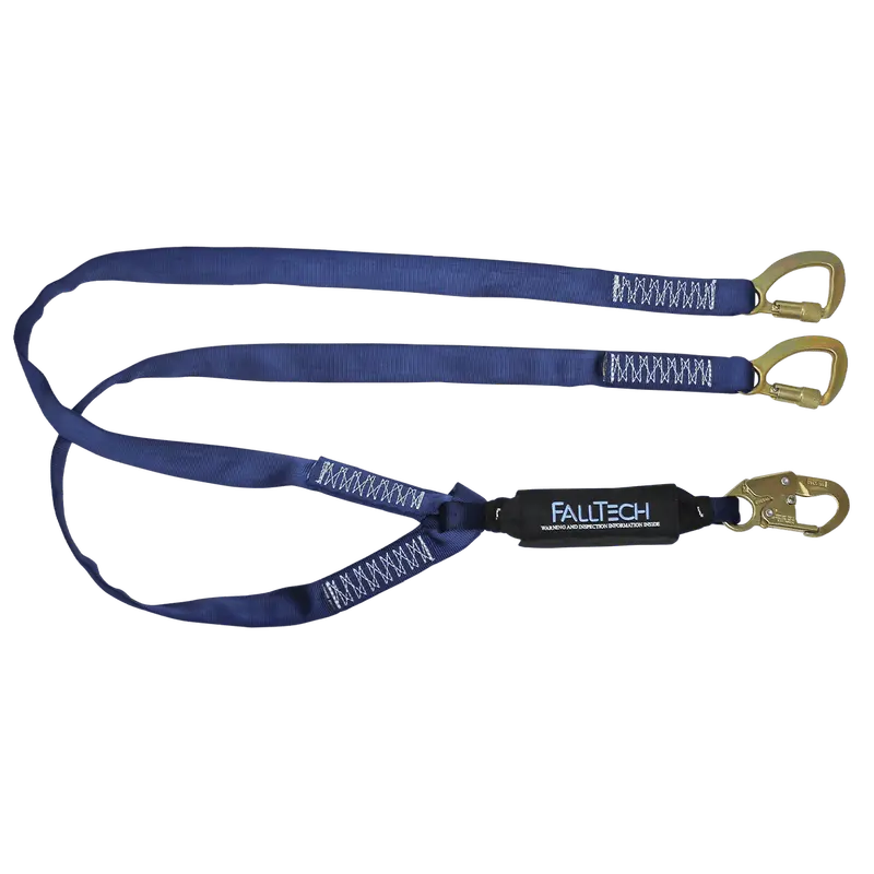Falltech 6-Foot Wraptech® Energy-Absorbing Double-Leg Lanyard With 5K Steel Tie-Back Carabiners 1