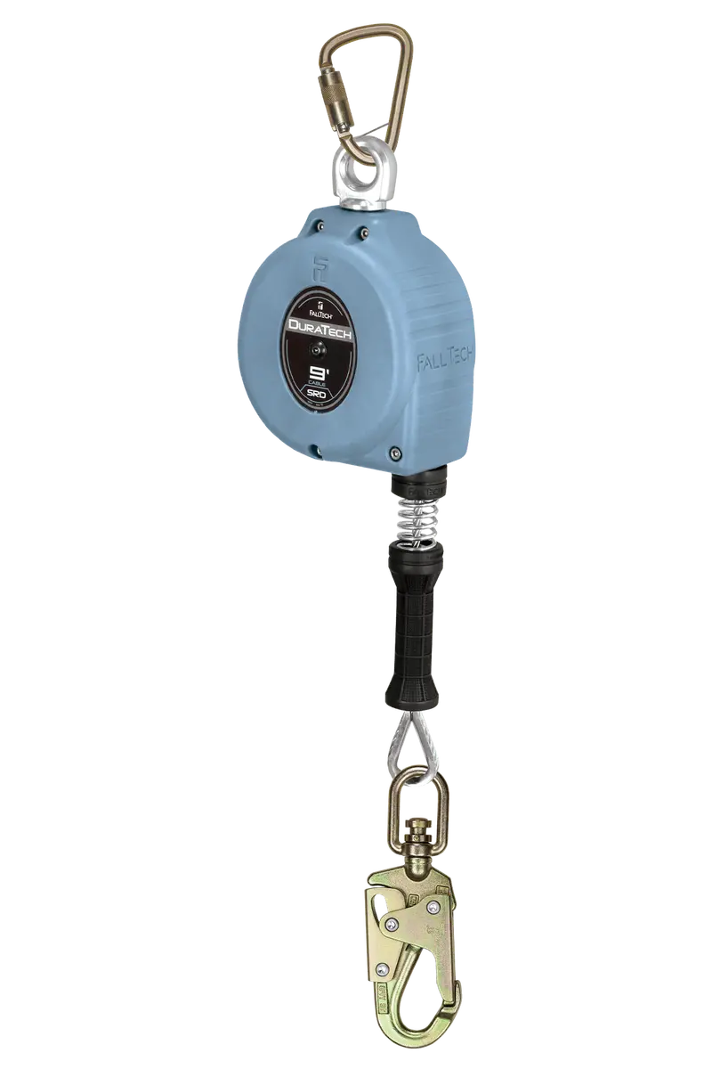 Falltech 9-Foot Duratech® Cable Self-Retracting Lifeline With Swivel Steel Snap Hook And Included Anchorage Carabiner 1