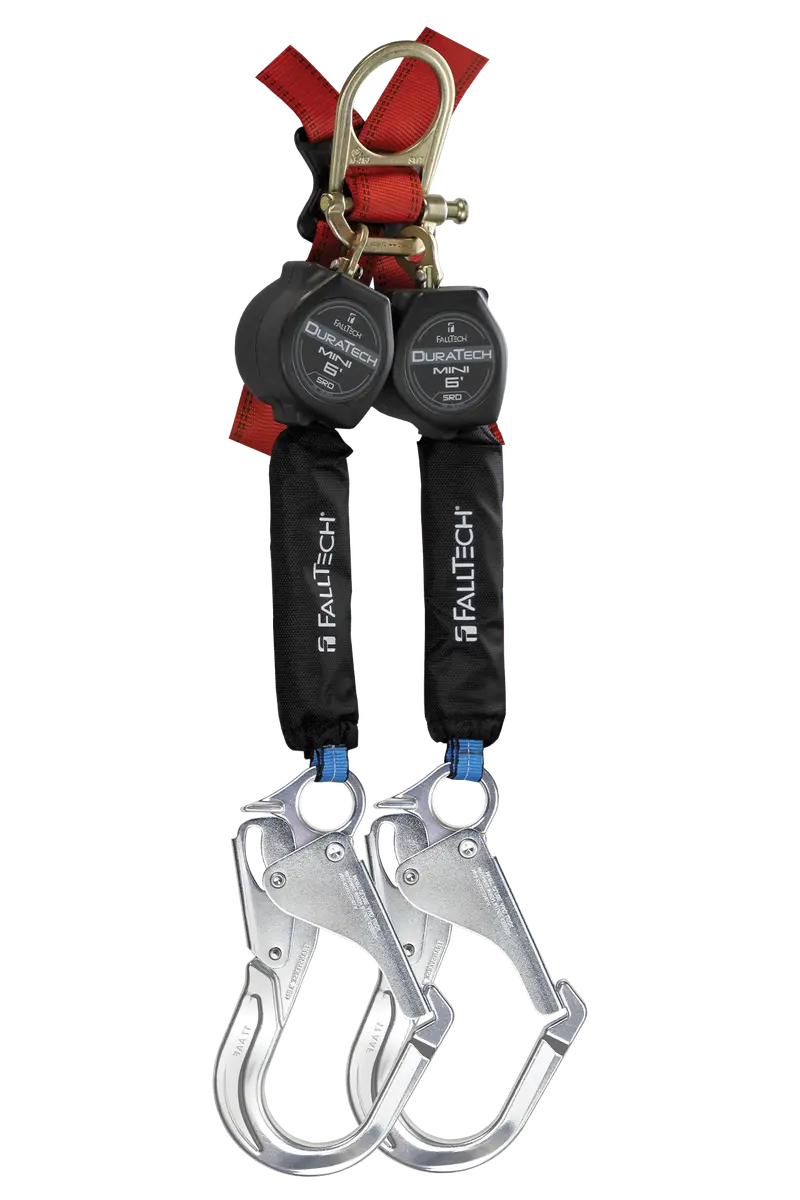 Falltech Duratech® 6-Foot Mini Class 1 Srl-P – Aluminum Rebar Hooks + Triple-Lock Dorsal Connector 1