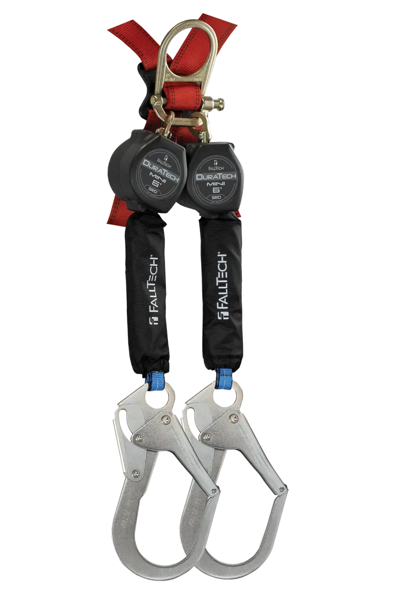 Falltech Duratech® 6-Foot Mini Class 1 Srl-P – Steel Rebar Hooks + Triple-Lock Dorsal Connector 1
