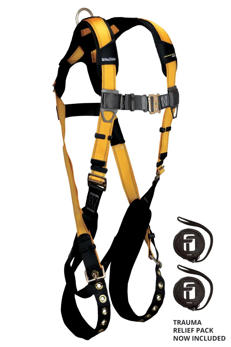 Falltech Journeyman Flex® Steel 1D Non-Belted Full Body Harness – Tongue-Buckle Leg Adjustments 1