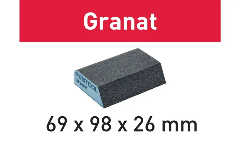 Festool Granat Sponge – 69 × 98 × 26 Mm, 120 Grit – 6-Pack 1
