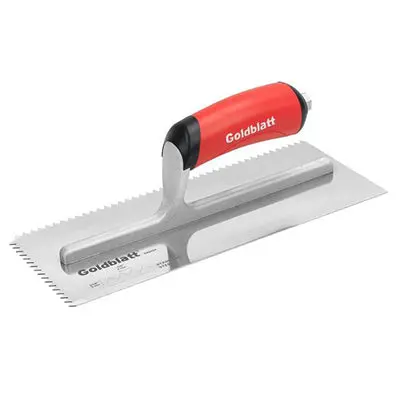 Goldblatt Pro Stainless Steel Notched Trowel – 3/16" X 5/32" 1