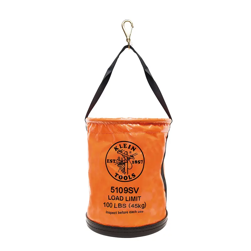 Klein Tools 12-Inch Vinyl Utility Bucket With Swivel Snap Hook 1