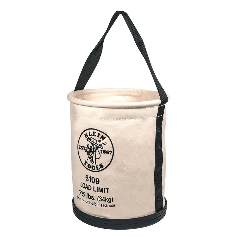 Klein Tools 12-Inch Wide Straight-Wall Canvas Bucket With Reinforced Molded Base 1