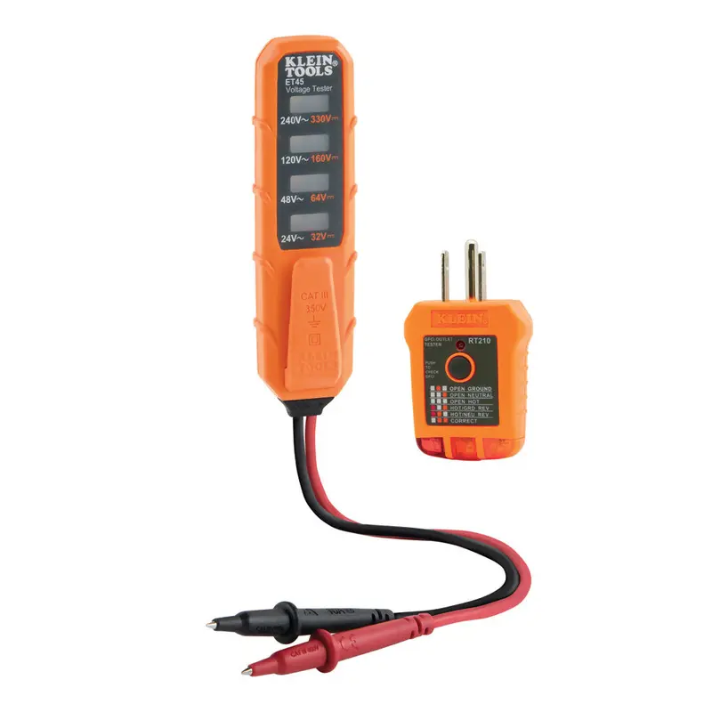 Klein Tools Ac/Dc Voltage And Gfci Receptacle Test Kit – Comprehensive Outlet Safety & Power Verification 1