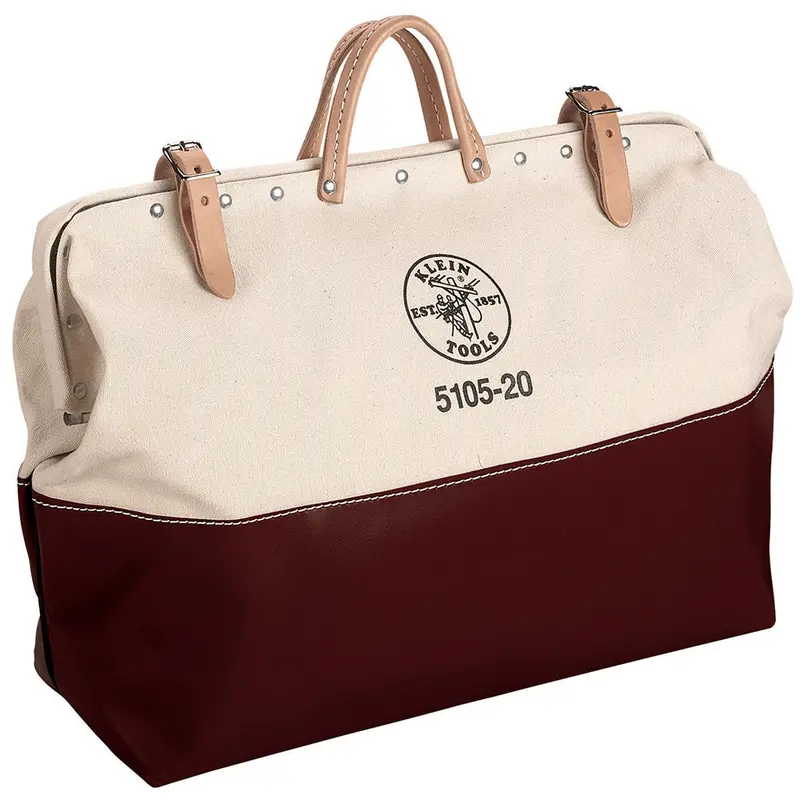 Klein Tools High-Bottom Canvas Tool Bag – Enhanced Stability & Capacity 1