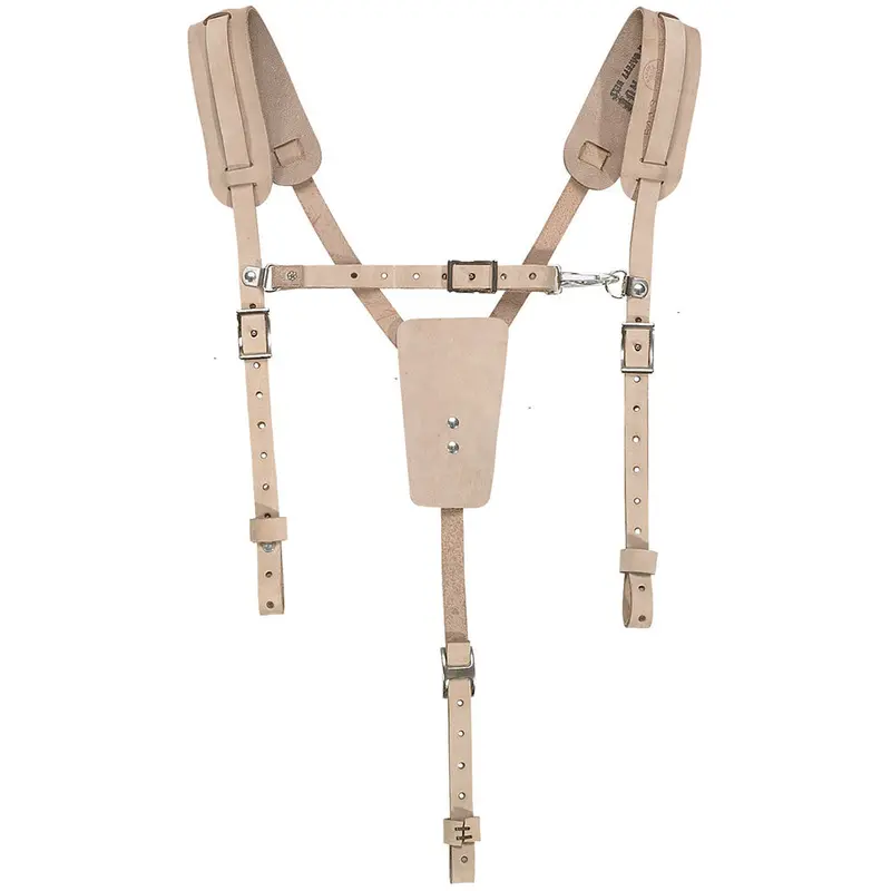 Klein Tools Soft Leather Work Belt Suspenders – Adjustable Fit 1