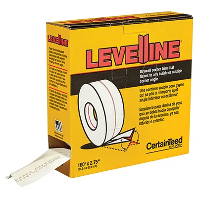 Levelline Flexible Corner Trim – 100' X 2.75" For Smooth Drywall Edges 1