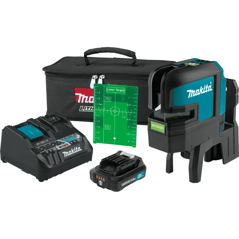 Makita 12V Max Cxt Green Cross-Line & 4-Point Laser Level Kit 1