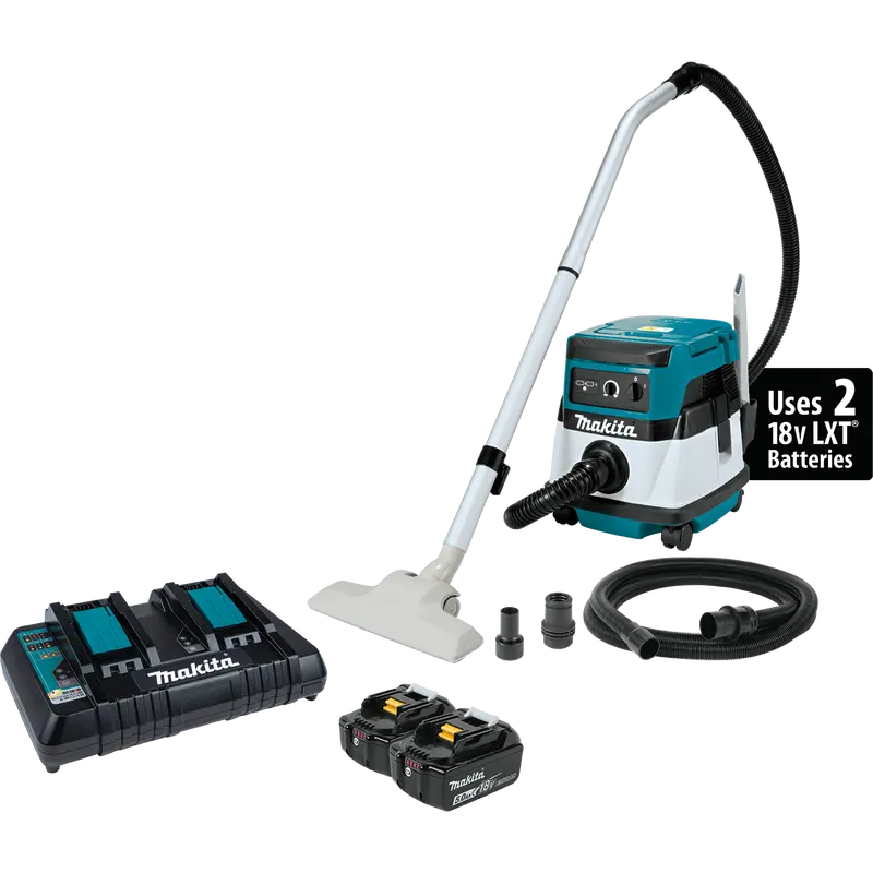 Makita 36V (Dual 18V) 2.1-Gallon Hepa Dust Extractor/Vacuum Kit – Cordless & Corded 1