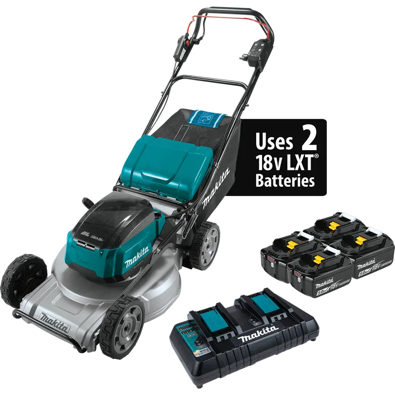 Makita 36V Dual-Battery 21-Inch Self-Propelled Commercial Lawn Mower Kit With 4 Batteries 1