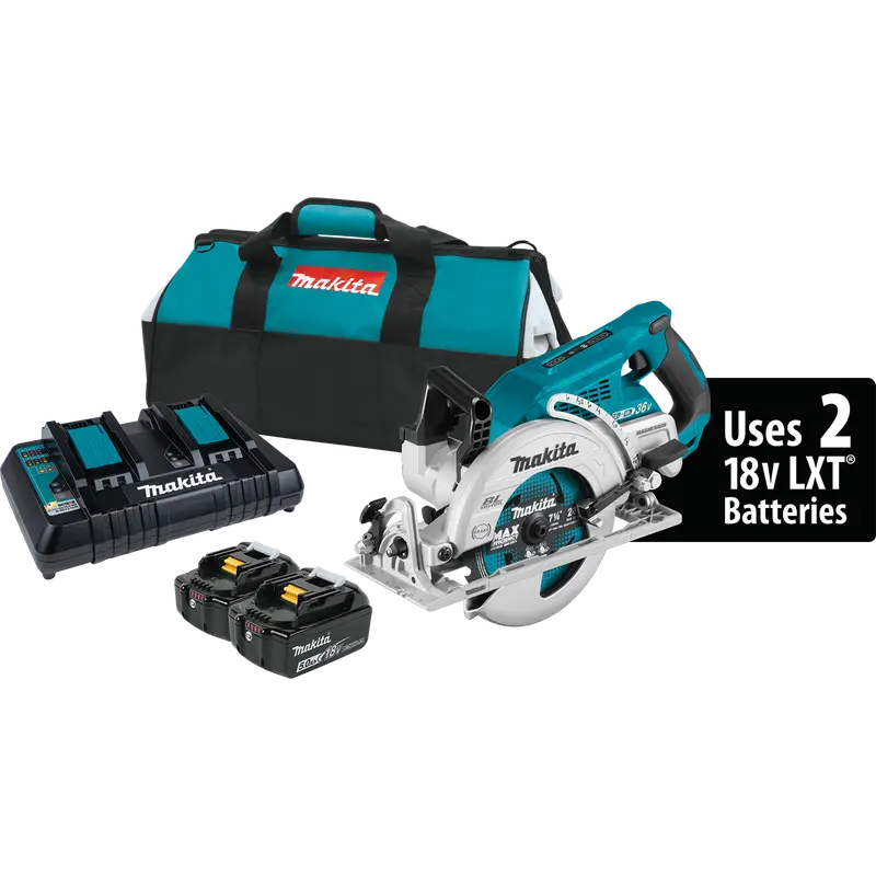 Makita 36V Dual-Voltage Rear-Handle 7-1/4-Inch Circular Saw Kit With Accessories 1