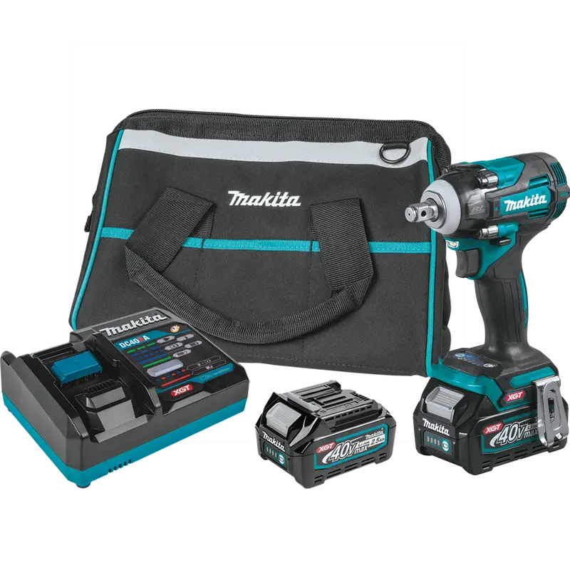 Makita 40V Xgt 1/2-Inch Square Drive Impact Wrench – 4-Speed, Friction Ring Anvil – Complete Kit 1