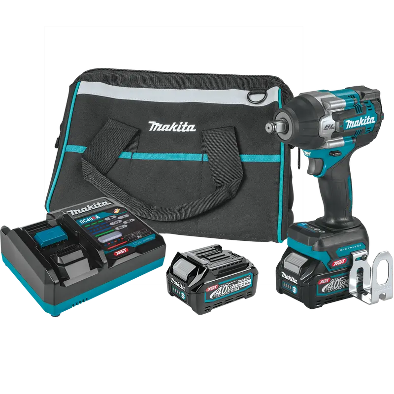 Makita 40V Xgt 1/2-Inch Square Drive Impact Wrench – 4-Speed, Mid-Torque, Friction Ring Anvil – Full Kit 1