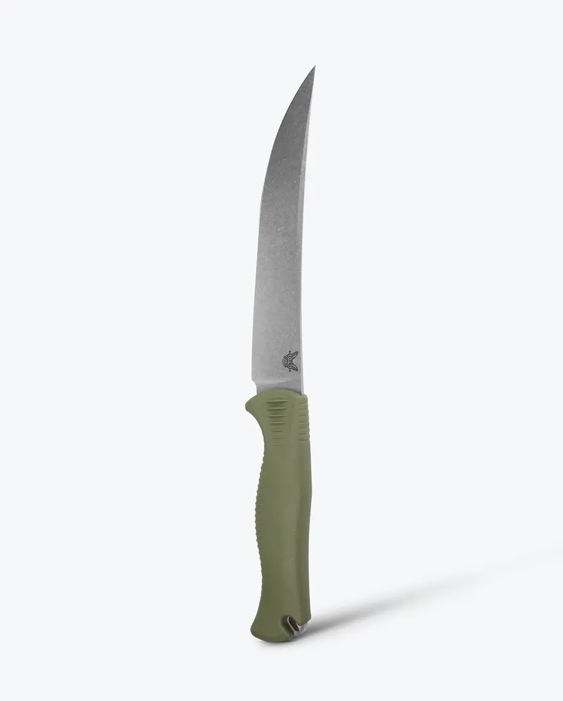 Meatcrafter 6-Inch Trailing-Point Knife – Dark Olive Santoprene Grip 1