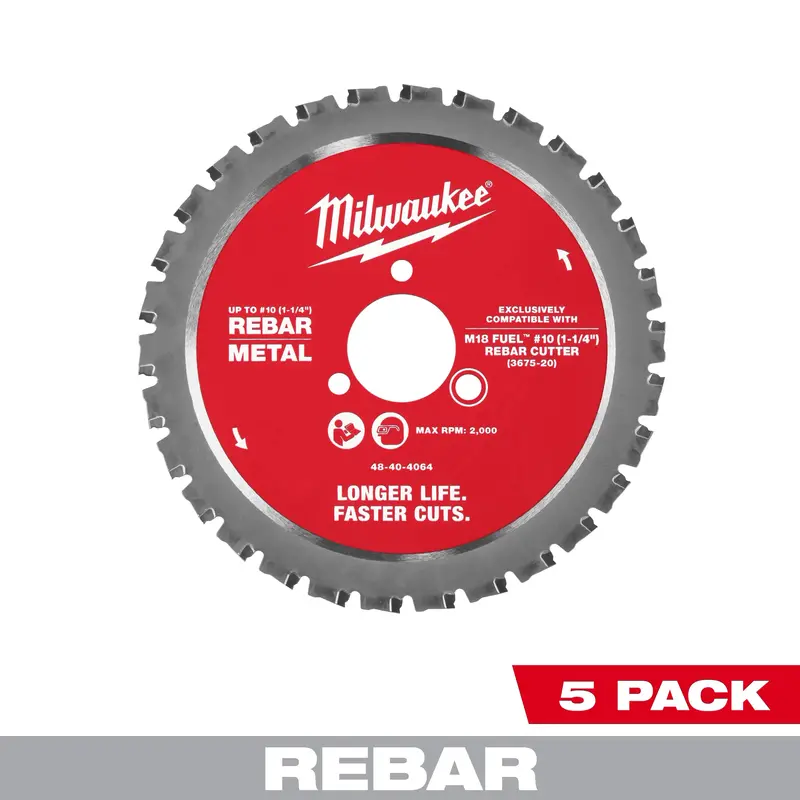 Milwaukee #10 (1-1/4") Rebar Cutting Blade – Single Blade For M18 Fuel Cutters (48-40-4065) 1