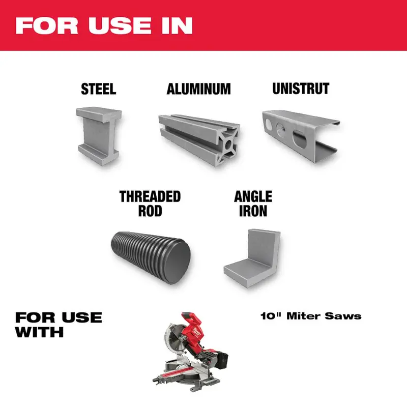 Milwaukee 10-Inch Metal Cutting Circular Saw Blade – 50-Tooth Carbide (48-40-4260) 1