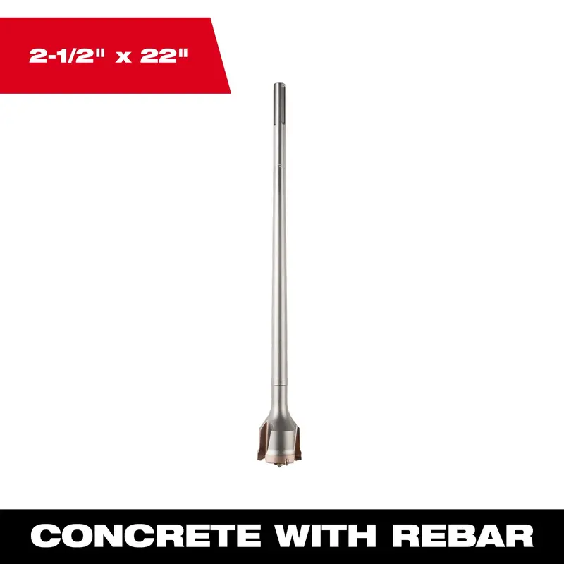 Milwaukee 2-1/2" X 22" Sds Max Tunnel Bit – High-Performance Concrete & Masonry Bit, Model 48-20-5318 1