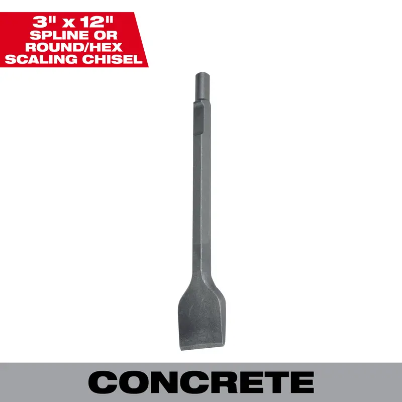 Milwaukee 3-Inch By 12-Inch Scaling Chisel With 3/4-Inch Hex Shank – Model 48-62-3030 1