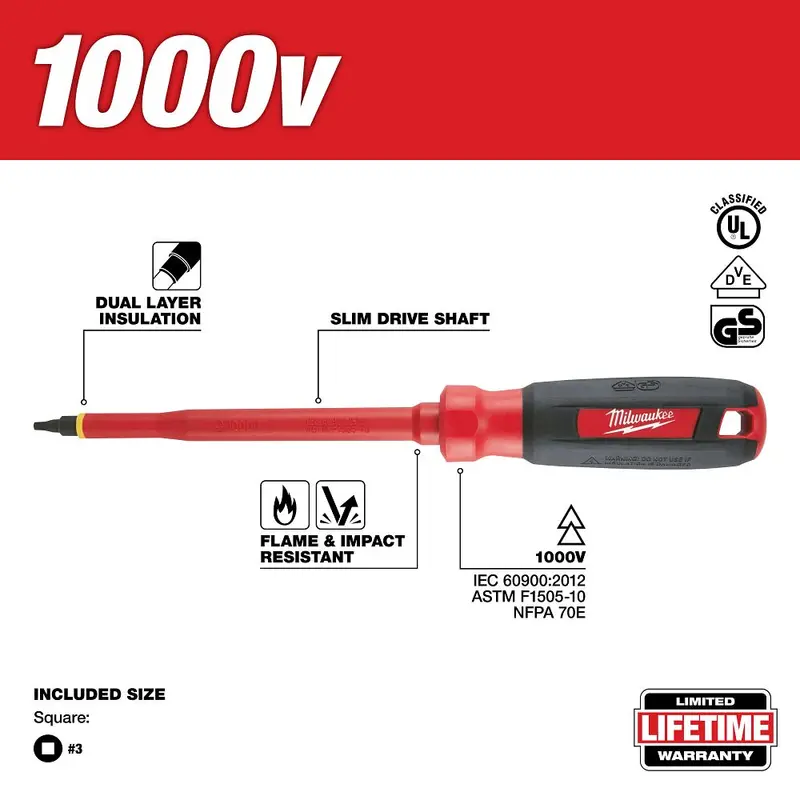 Milwaukee 3-Piece 1000V Insulated Screwdriver Kit – Model 48-22-2253 1