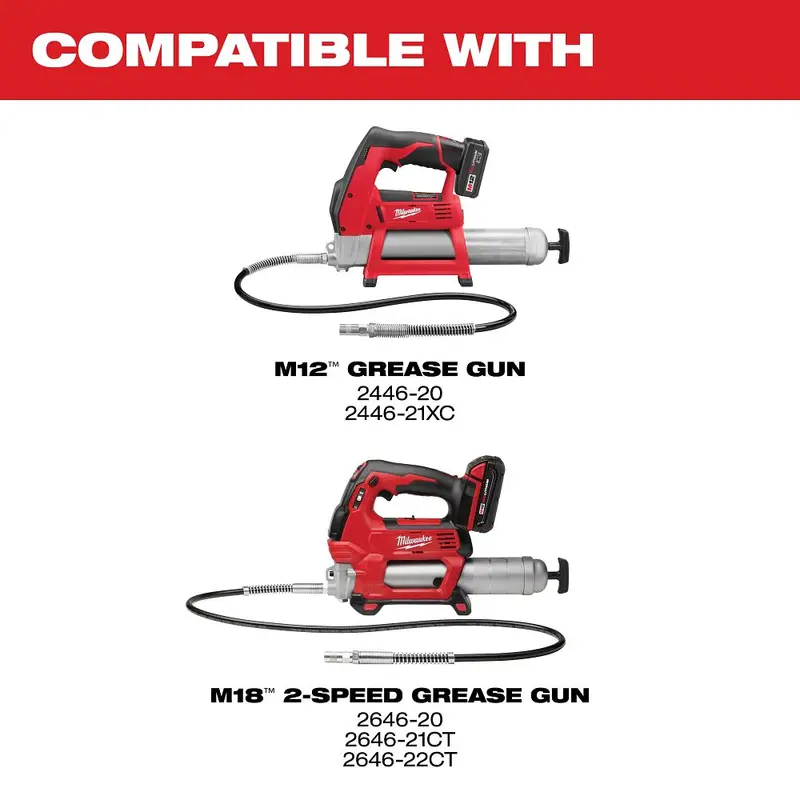 Milwaukee 48-Inch Heavy-Duty Grease Gun Hose With High-Pressure Coupler For M18 – 49-16-2647 1