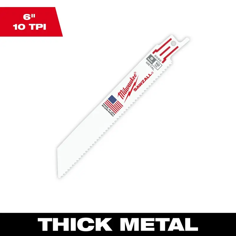 Milwaukee 6-Inch 10 Tpi Thin-Kerf Metal-Cutting Sawzall Blades – 100-Pack (48-01-7092) 1