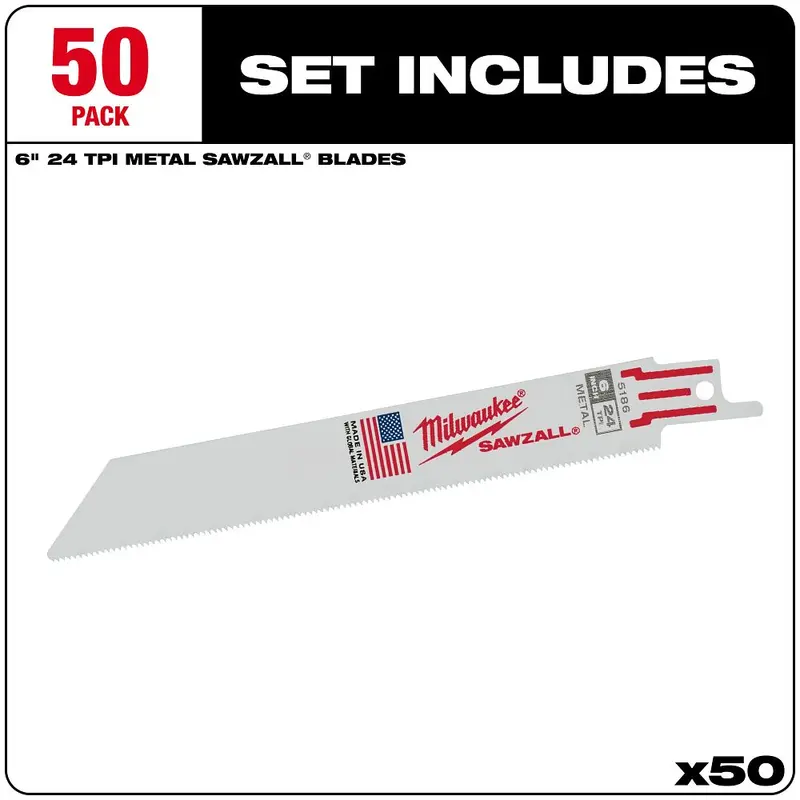 Milwaukee 6-Inch 18 Tpi Thin-Kerf Metal-Cutting Sawzall Blades – 5-Pack (48-01-6186) 1