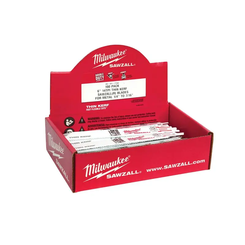 Milwaukee 6-Inch 18 Tpi Thin-Kerf Metal-Cutting Sawzall Blades – 5-Pack (48-01-7184) 1