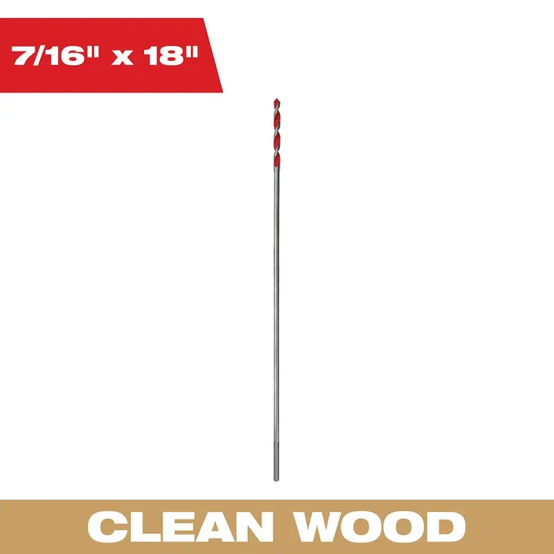 Milwaukee 7/16" × 18" Bellhanger Drill Bit – Model 48-13-7243 1